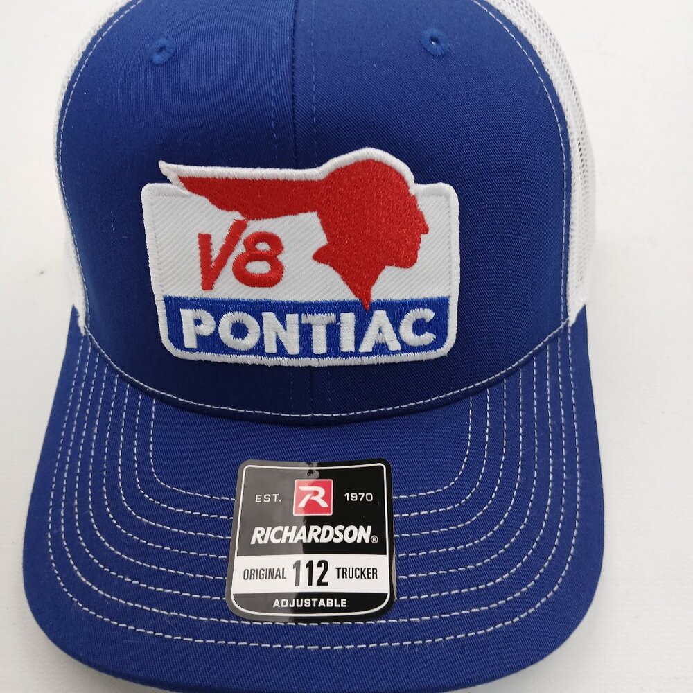Pontiac V8 Blue and White Cap
